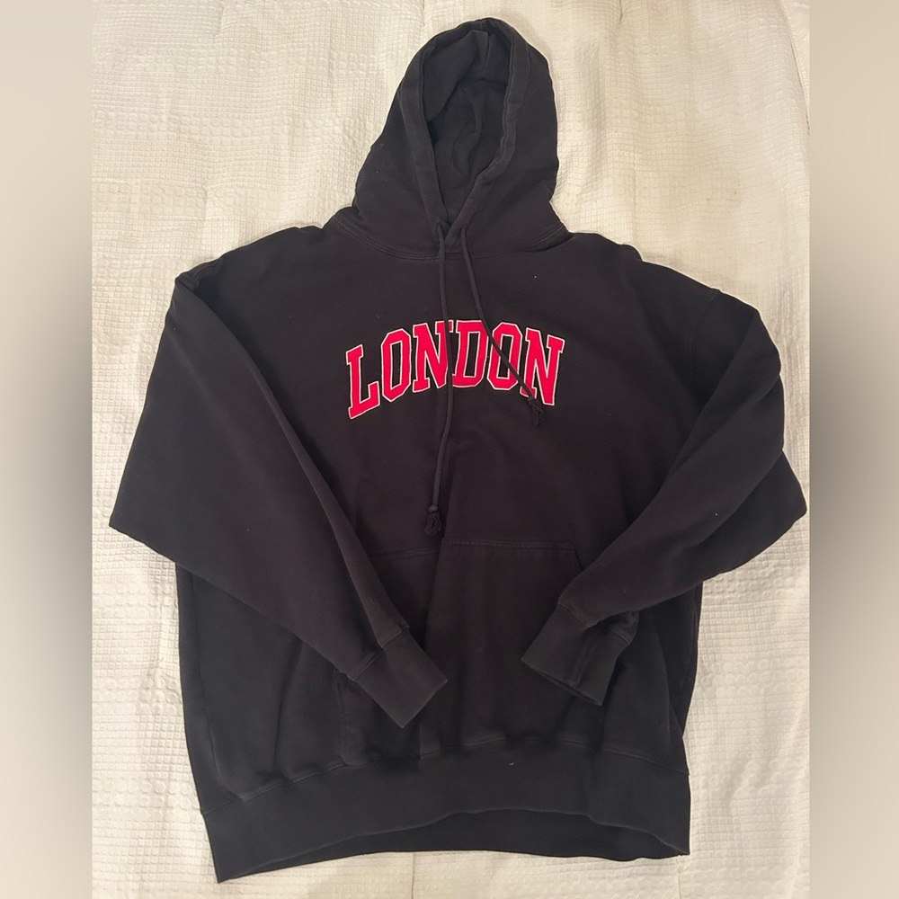 Rare Brandy Melville John Galt Black Oversized London Hoodie